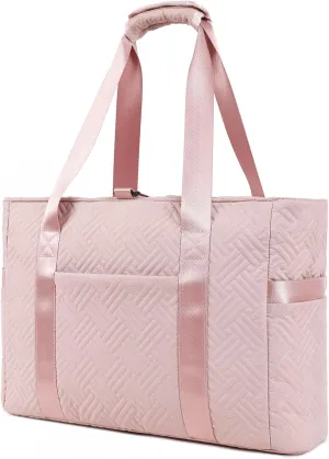 Large Tote Bag for Women - Zippered Tote Bags for Work with Pockets - Well-padded Top Handle Handbag Yoga Mat Buckle