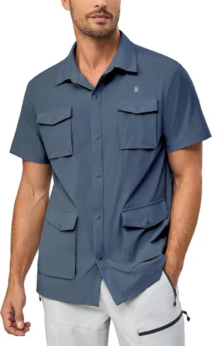 Little Donkey Andy Men's Lightweight Quick Dry Shirts for Hiking Travel Fishing Short Sleeve UPF50 Cargo Pocket