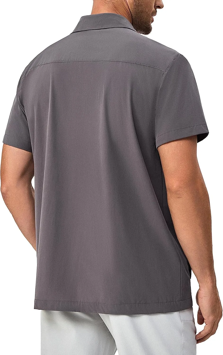 Little Donkey Andy Men's Lightweight Quick Dry Shirts for Hiking Travel Fishing Short Sleeve UPF50 Cargo Pocket
