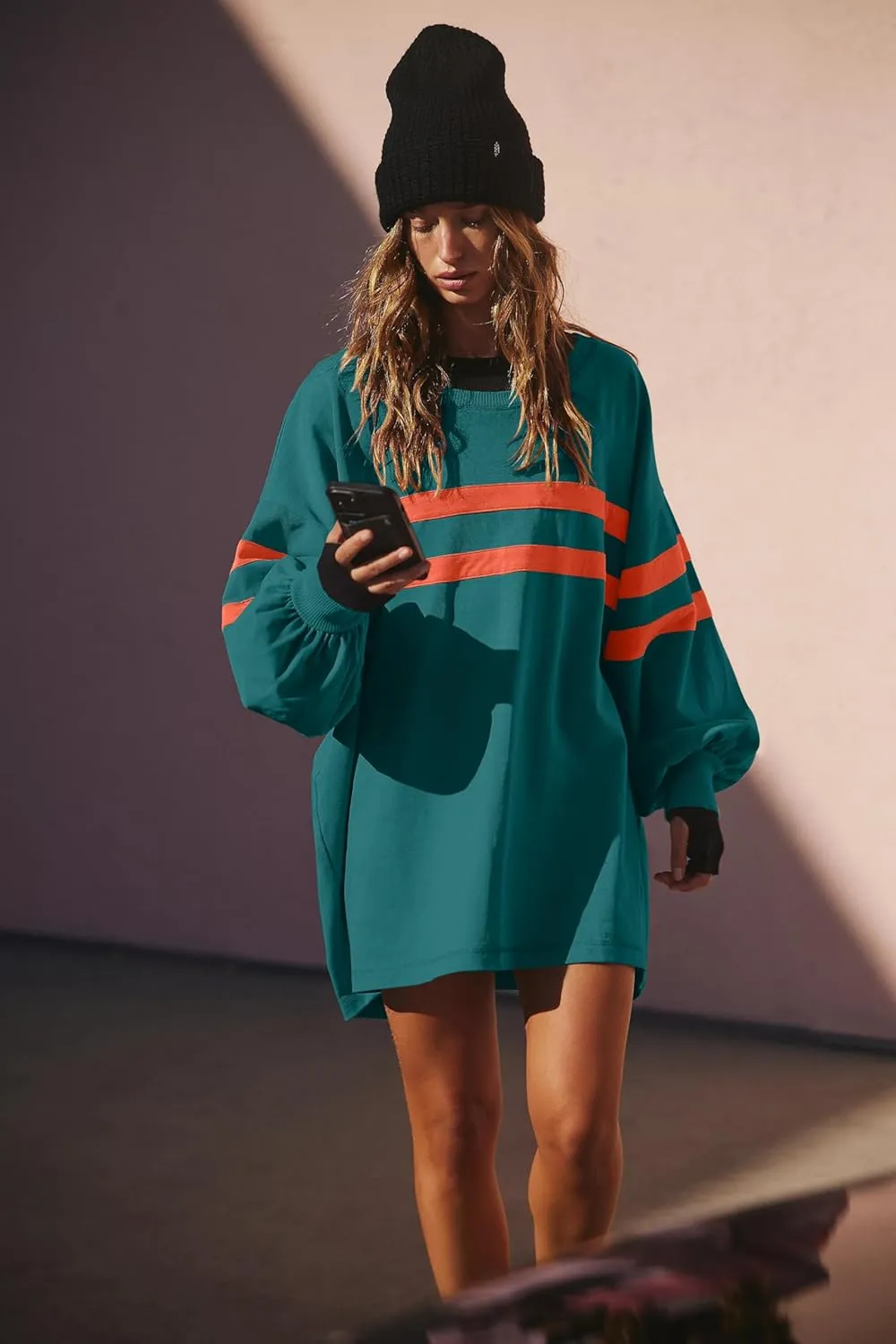 Long Sweatshirts for Women Crewneck Oversized Fall Shirts 2024 Long Sleeve Tunic Tops S-2XL