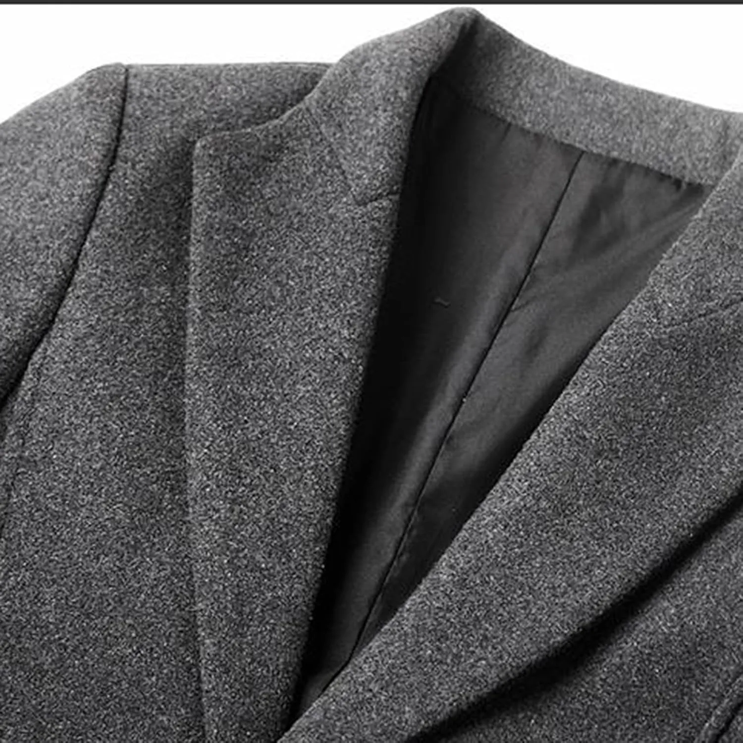 Lu's Chic Men's Single Breasted Trench Coat Button Down Overcoat Warm Dress Pea Coats