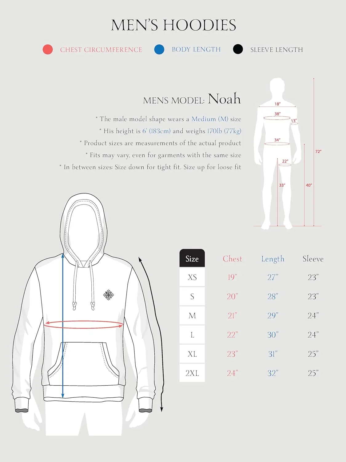 M MA CROIX Womens Premium Heavyweight Pullover Hoodie Oversized Sweatshirt Kangaroo Pocket Loose Fit XS-5XL