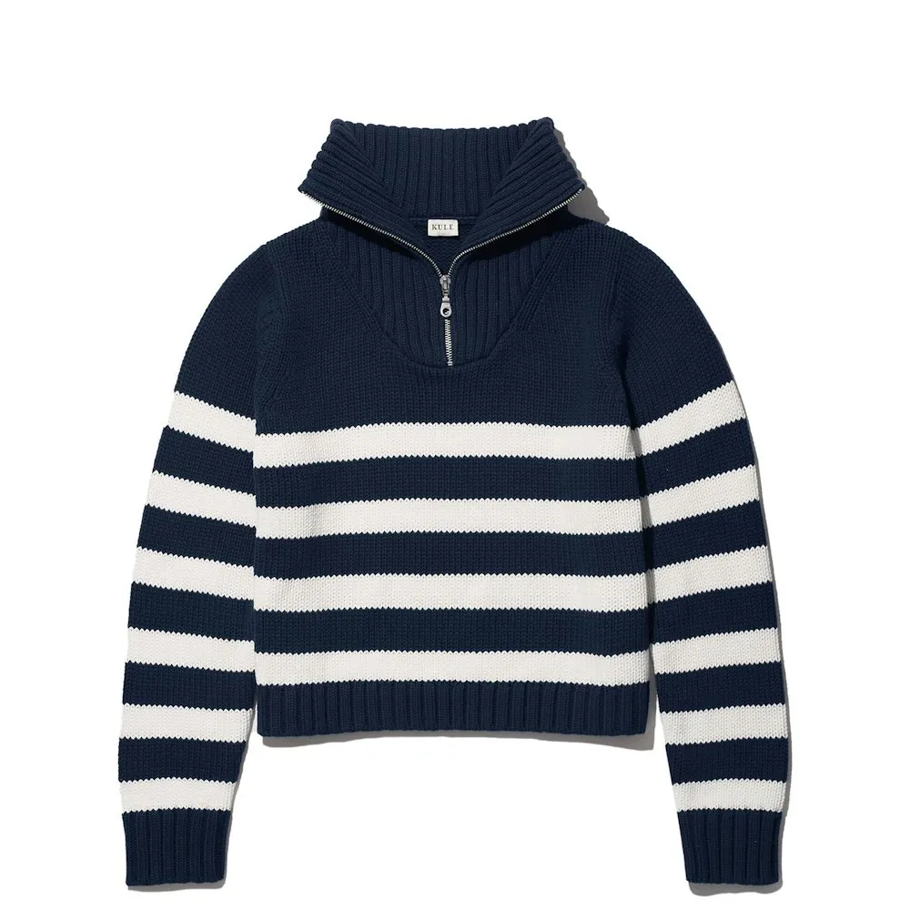 Matey Sweater in Navy and White
