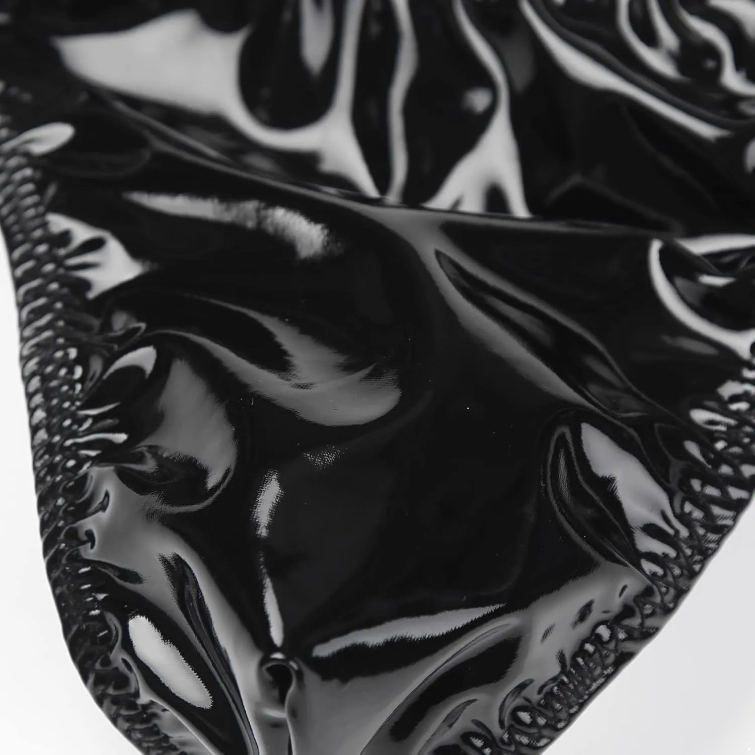 Mens Low Rise G-String Thongs Bulge Pouch Bikini Briefs Patent Leather Open Butt Underpants