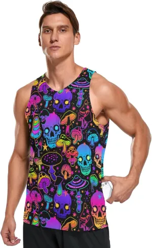 Men's Quick Dry Sports Tank Tops for Gym Athletic Fitness Running Workout Beach Sleeveless Shirts with Pocket