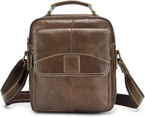Men's Shoulder Bags Genuine Leather Men Shoulder Bag Vintage Crossbody Bag for Men Cowhide Messenger Bag Male Business Handbag Top-Handle Tote