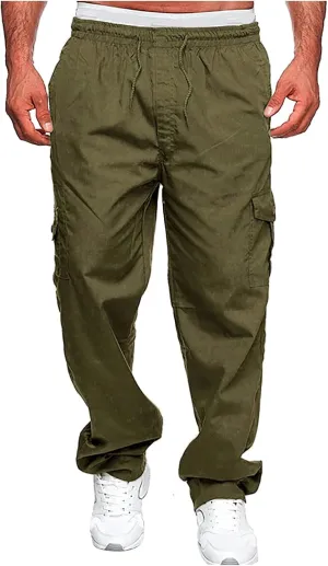 Mens Ski Pants Snow Pants For Men Overalls Drawstring Multi Pocket Casual Pants Hiking Pants Cotton Twill Pants