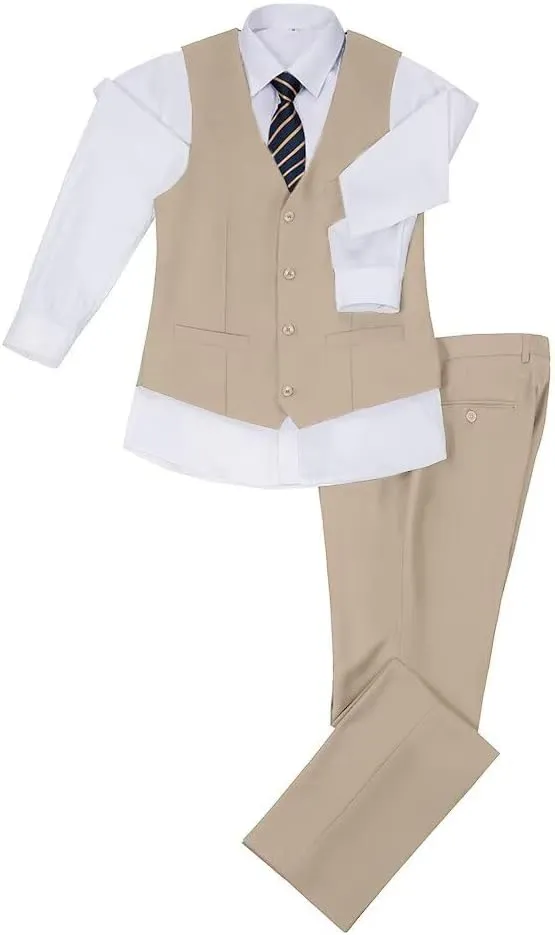 Men's Suit 2-Piece Set, Slim Fit Formal Business Wedding Suit Vest Pants for Men