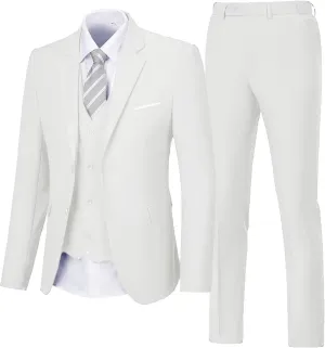 Men's Suit 3 Piece Wedding Suits 2 Buttons Slim Fit Tuxedo Set for Men Prom Casual Business Man Jacket Blazer Vest Pant