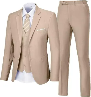 Men's Suit 3 Piece Wedding Suits 2 Buttons Slim Fit Tuxedo Set for Men Prom Casual Business Man Jacket Blazer Vest Pant