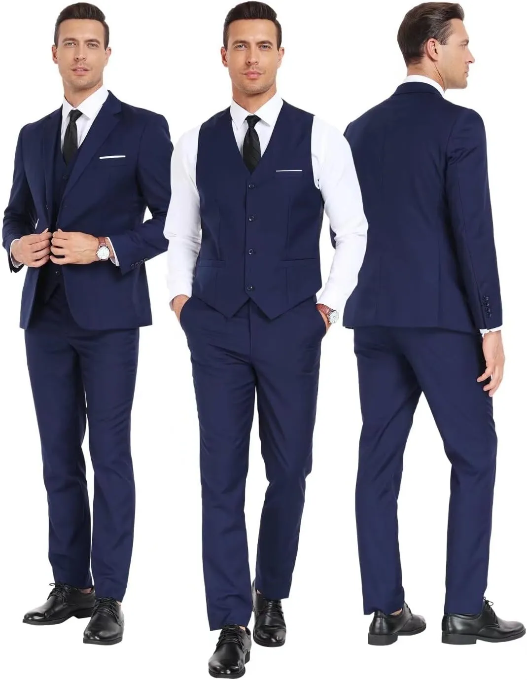 Men's Suit 3 Piece Wedding Suits 2 Buttons Slim Fit Tuxedo Set for Men Prom Casual Business Man Jacket Blazer Vest Pant