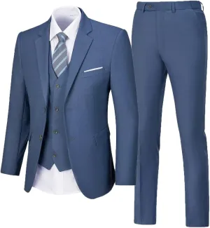 Men's Suit 3 Piece Wedding Suits 2 Buttons Slim Fit Tuxedo Set for Men Prom Casual Business Man Jacket Blazer Vest Pant