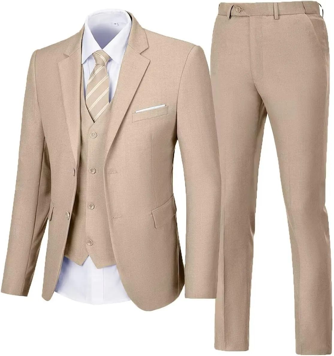 Men's Suit 3 Piece Wedding Suits 2 Buttons Slim Fit Tuxedo Set for Men Prom Casual Business Man Jacket Blazer Vest Pant