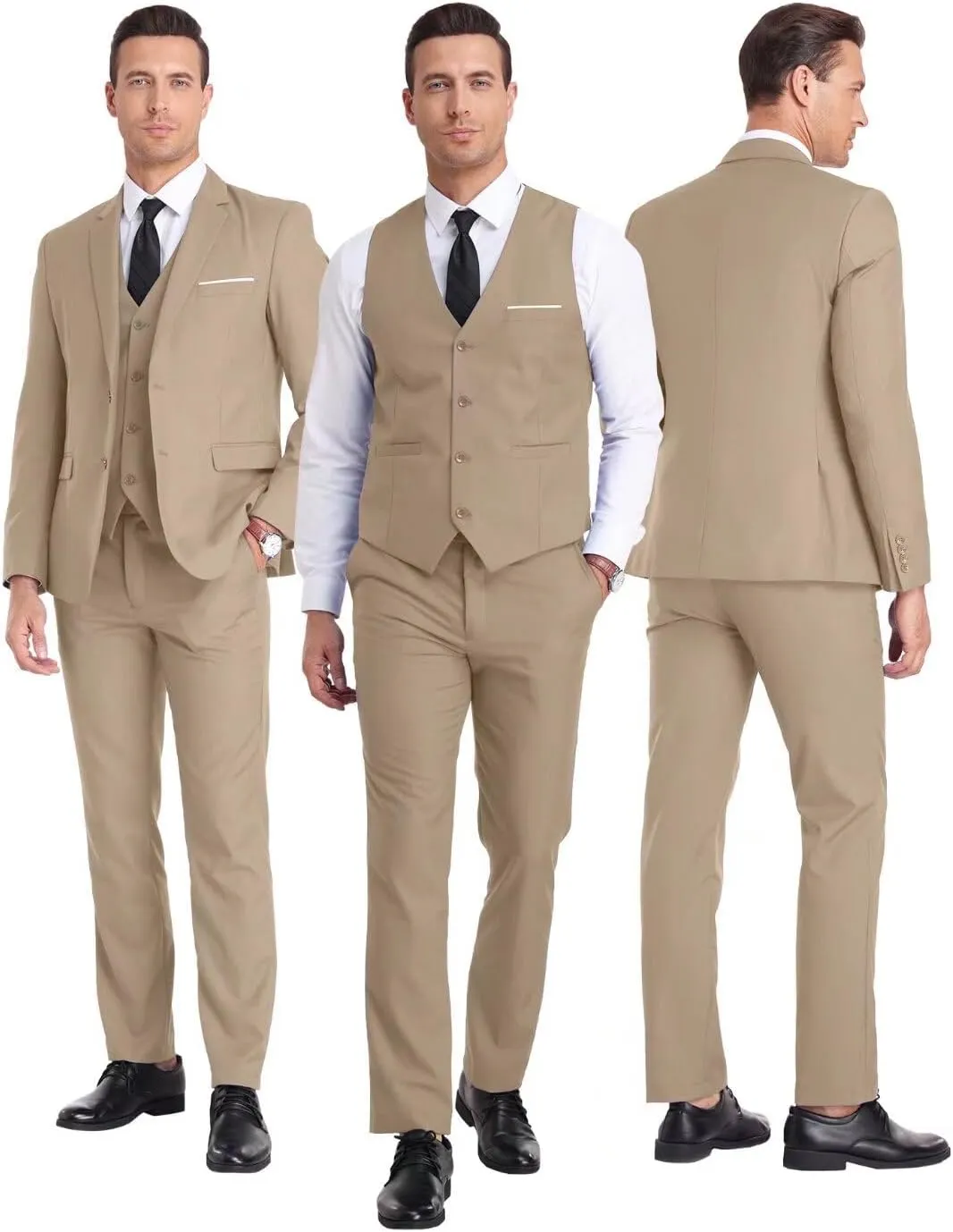 Men's Suit 3 Piece Wedding Suits 2 Buttons Slim Fit Tuxedo Set for Men Prom Casual Business Man Jacket Blazer Vest Pant