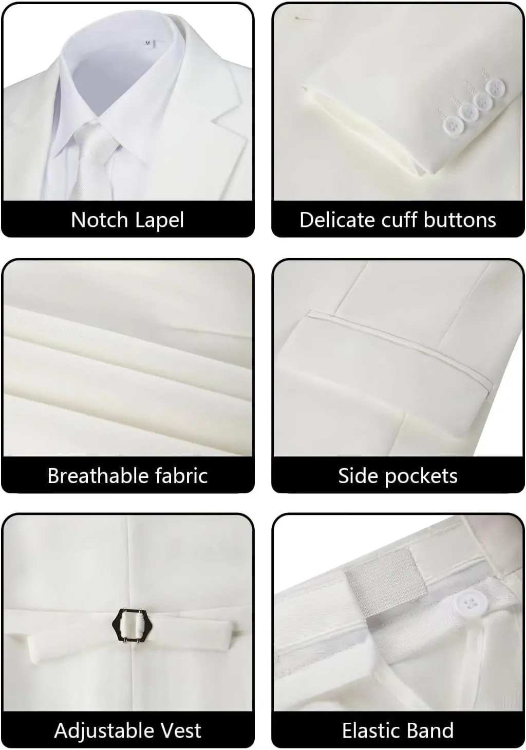 Men's Suit 3 Piece Wedding Suits 2 Buttons Slim Fit Tuxedo Set for Men Prom Casual Business Man Jacket Blazer Vest Pant