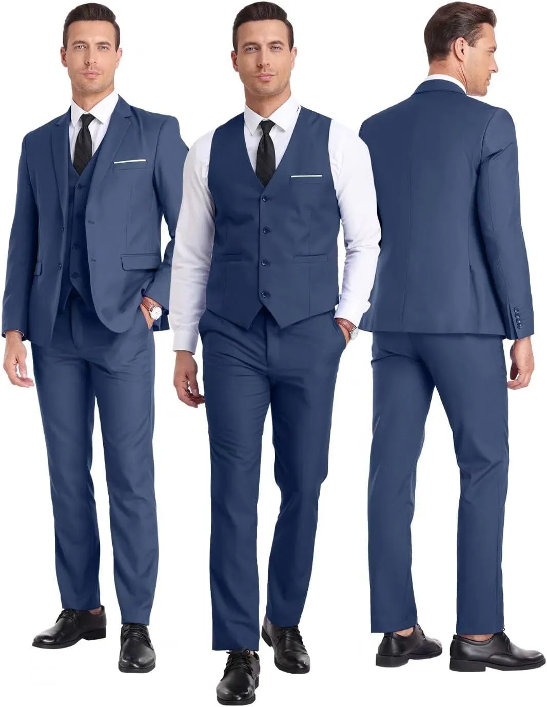 Men's Suit 3 Piece Wedding Suits 2 Buttons Slim Fit Tuxedo Set for Men Prom Casual Business Man Jacket Blazer Vest Pant