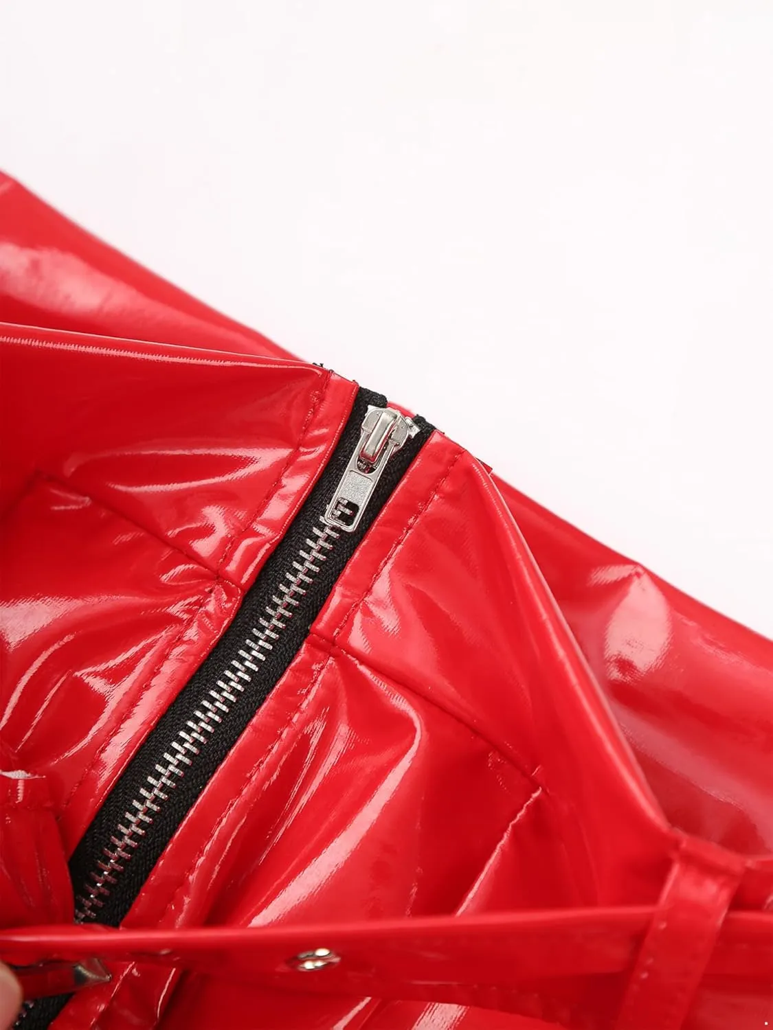 Men's Wet Look Latex PVC Leather Zipper Shorts Bulge Pouch Boxer Brief Clubwear Hot Pants