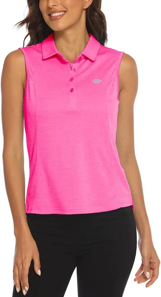MoFiz Sleeveless Golf Polo Shirts for Women Quick Dry Camo Lightweight UPF 50  Sports Athletic Tank Tops for Casual Tennis