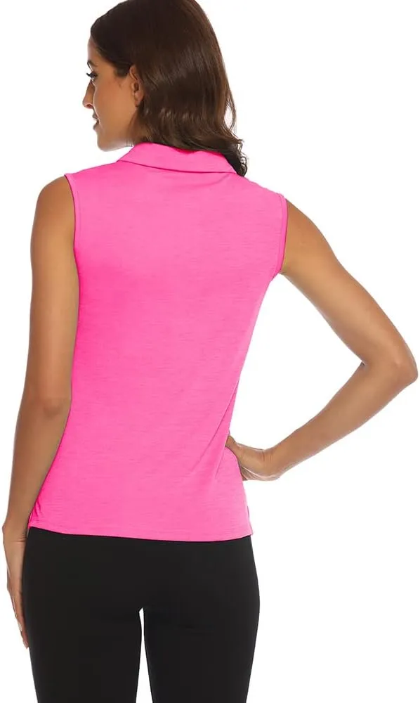 MoFiz Sleeveless Golf Polo Shirts for Women Quick Dry Camo Lightweight UPF 50  Sports Athletic Tank Tops for Casual Tennis