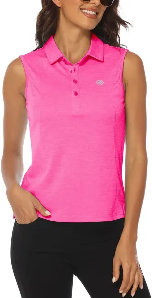 MoFiz Sleeveless Golf Polo Shirts for Women Quick Dry Camo Lightweight UPF 50  Sports Athletic Tank Tops for Casual Tennis