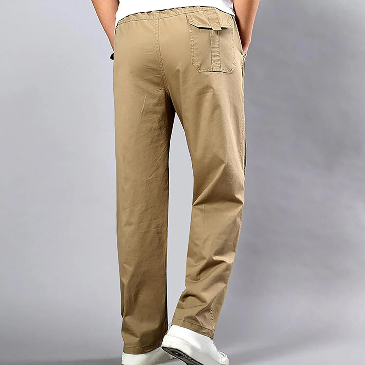 Muscularfit Baggy Cargo Pants Men 2023 Lightweight Solid Cotton Utility Tooling Trouser Causal Loose Multi Pockets Sweatpants