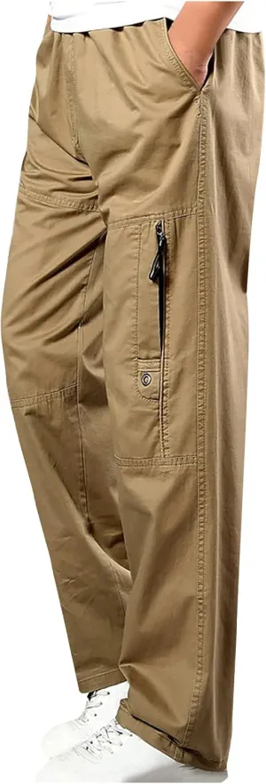 Muscularfit Baggy Cargo Pants Men 2023 Lightweight Solid Cotton Utility Tooling Trouser Causal Loose Multi Pockets Sweatpants