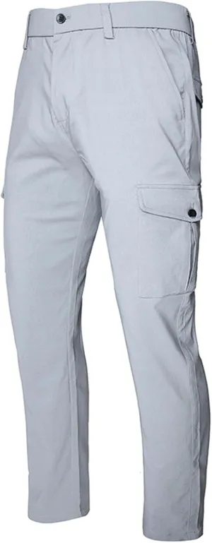 Muscularfit Tactical Pants for Men Stretch Solid Cotton Cargo Pant Causal Multi Pockets Buckle Zipper Sweatpants Trousers
