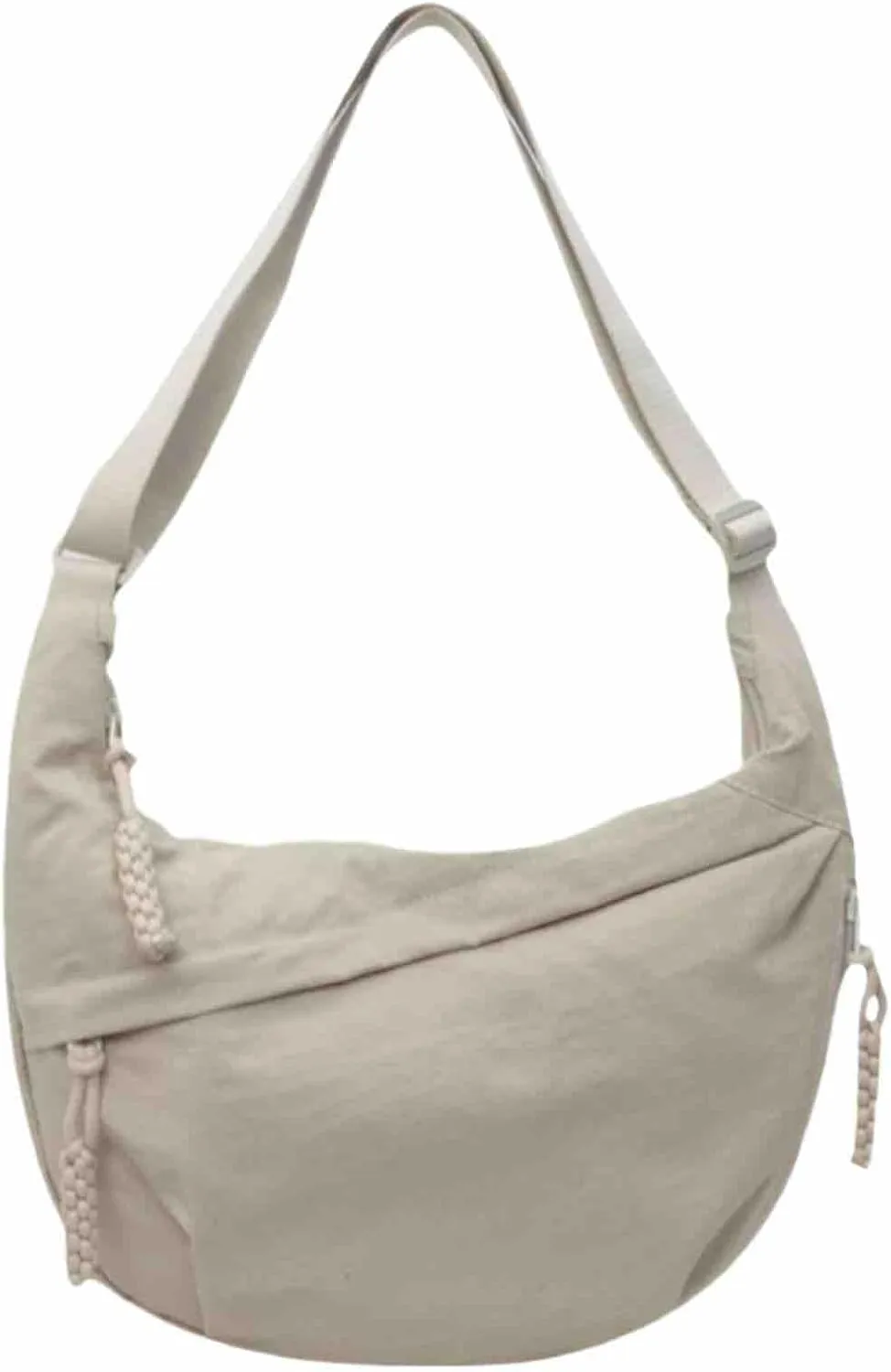 Nylon Crescent Crossbody Bag - Adjustable Hobo Shoulder Bag for Women