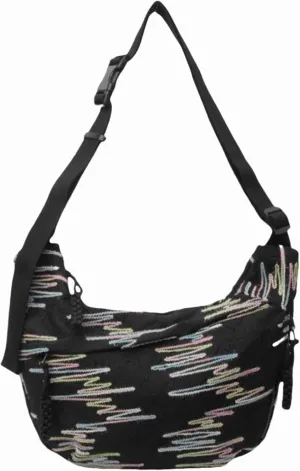 Nylon Crescent Crossbody Bag - Adjustable Hobo Shoulder Bag for Women