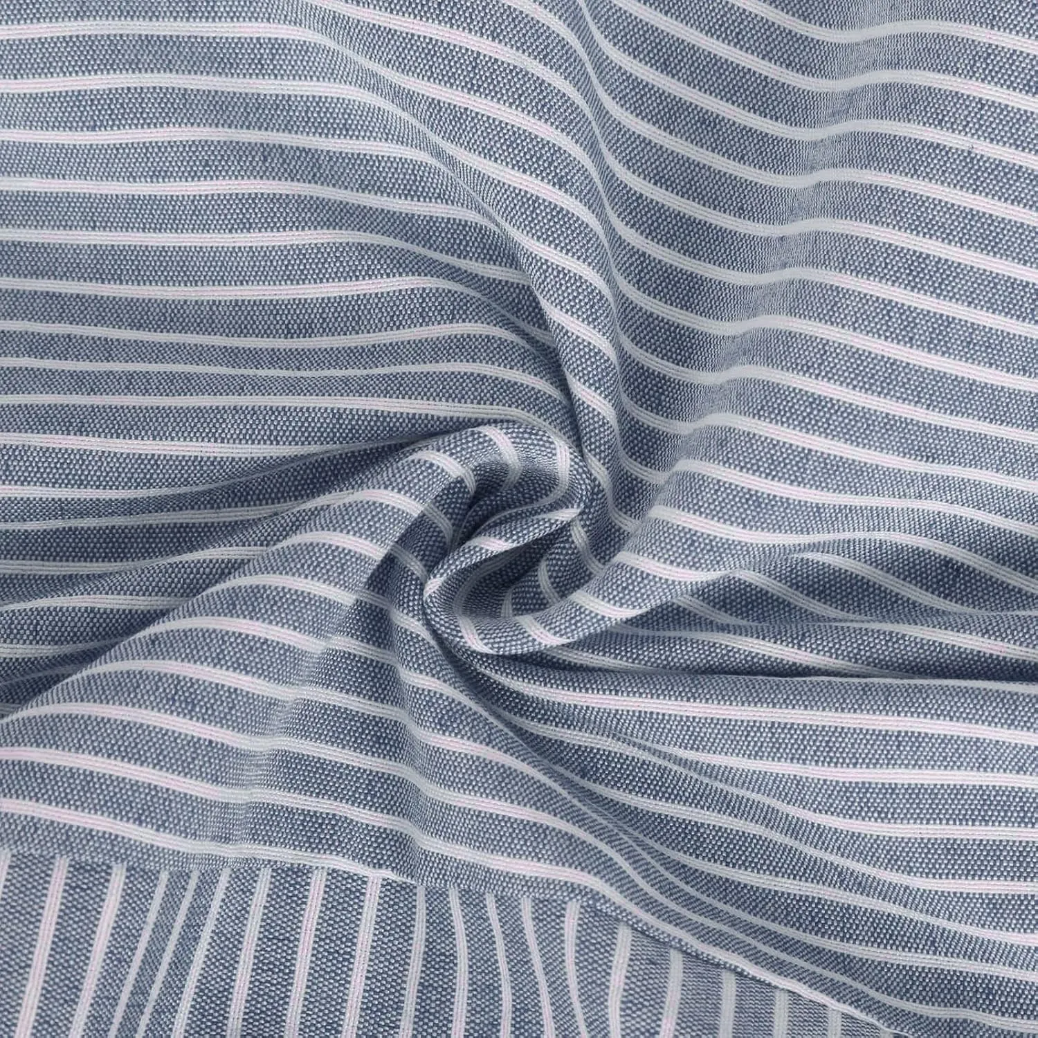 Oplxuo Cotton Linen Pants for Women Button Side Plus Size Striped Summer Gauze Pants Casual Elastic Waist Comfy Trousers