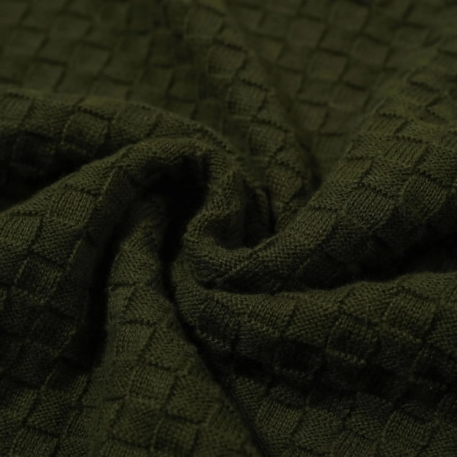 OXKNIT Men's Short Sleeve Vintage Polo Shirt Textured Casual Knit Retro Dark Green Golf Polo Shirts