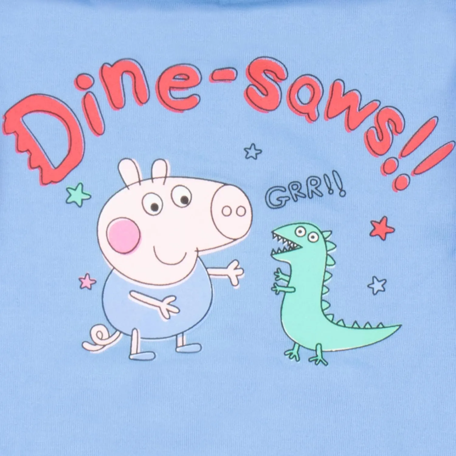 Peppa Pig George Pig Boy's 2 Piece Fleece Set - Dine-saws!! Zip Up Hoodie and Joggers Bundle for Kids and Toddlers