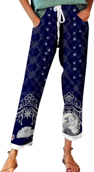 Plus Size Linen Pants for Women Plus Size Summer Cotton Palazzo Pants for Women Casual Summer Trousers