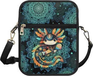 PU Crossbody Bag for Women Men Portable Cell Phone Purse Shoulder Bag with Zipper Closure for Outdoor Shopping