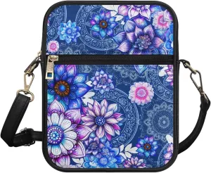PU Crossbody Bag for Women Men Portable Cell Phone Purse Shoulder Bag with Zipper Closure for Outdoor Shopping
