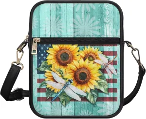 PU Crossbody Bag for Women Men Portable Cell Phone Purse Shoulder Bag with Zipper Closure for Outdoor Shopping