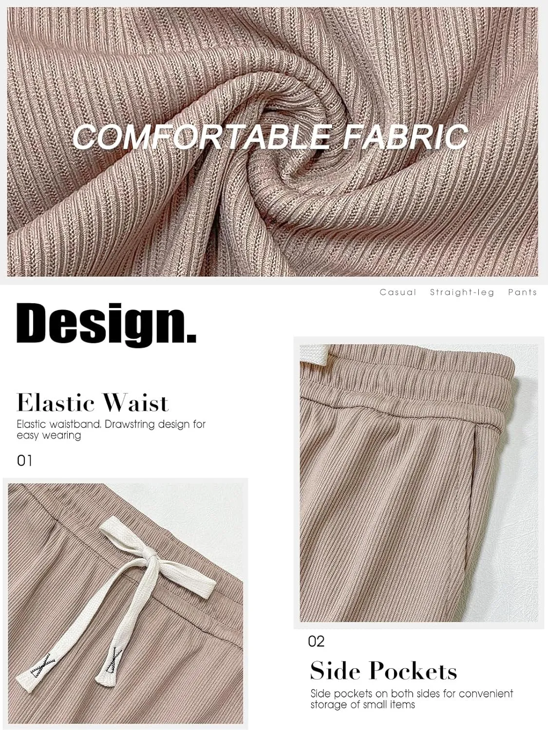 QIANXIZHAN Women's Work Pants, Wide Leg Lounge Pants Pajama Boho Casual Workout Sweatpants Joggers New