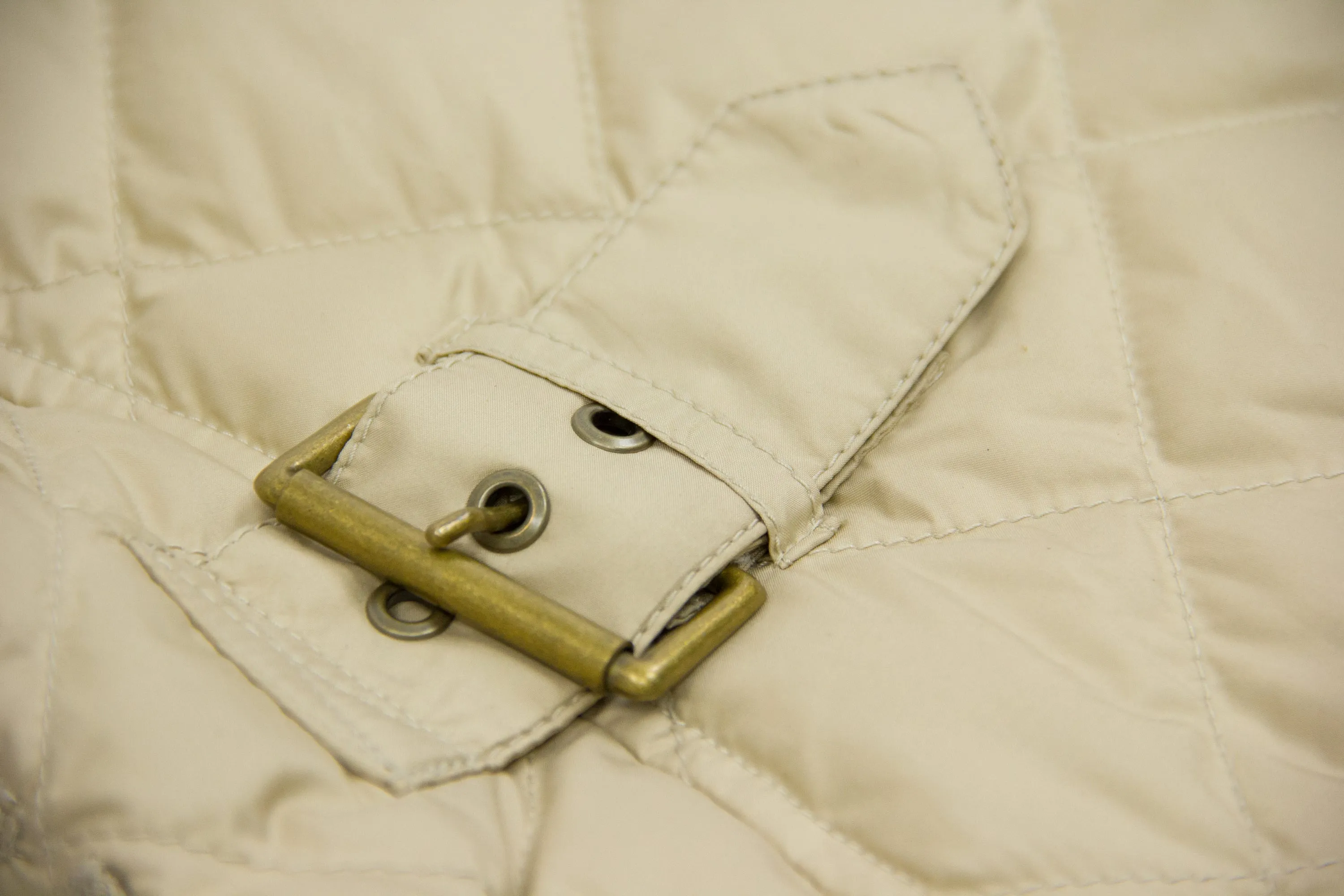 RALPH LAUREN Down Insulated Beige Classic Quilted Jacket, SIZE L
