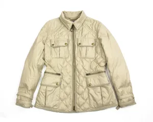 RALPH LAUREN Down Insulated Beige Classic Quilted Jacket, SIZE L