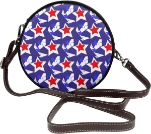 Round Crossbody Shoulder Bag Circle Purse Handbags for Women Small Fashion Clutch Evening Wallet