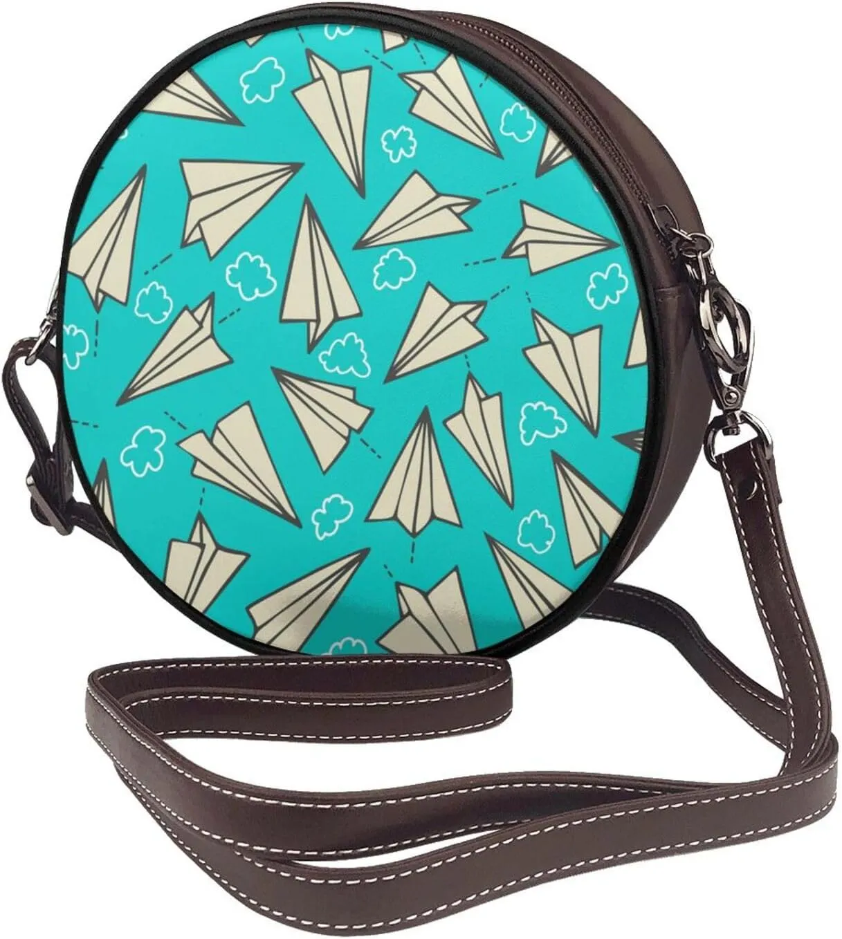 Round Crossbody Shoulder Bag Circle Purse Handbags for Women Small Fashion Clutch Evening Wallet