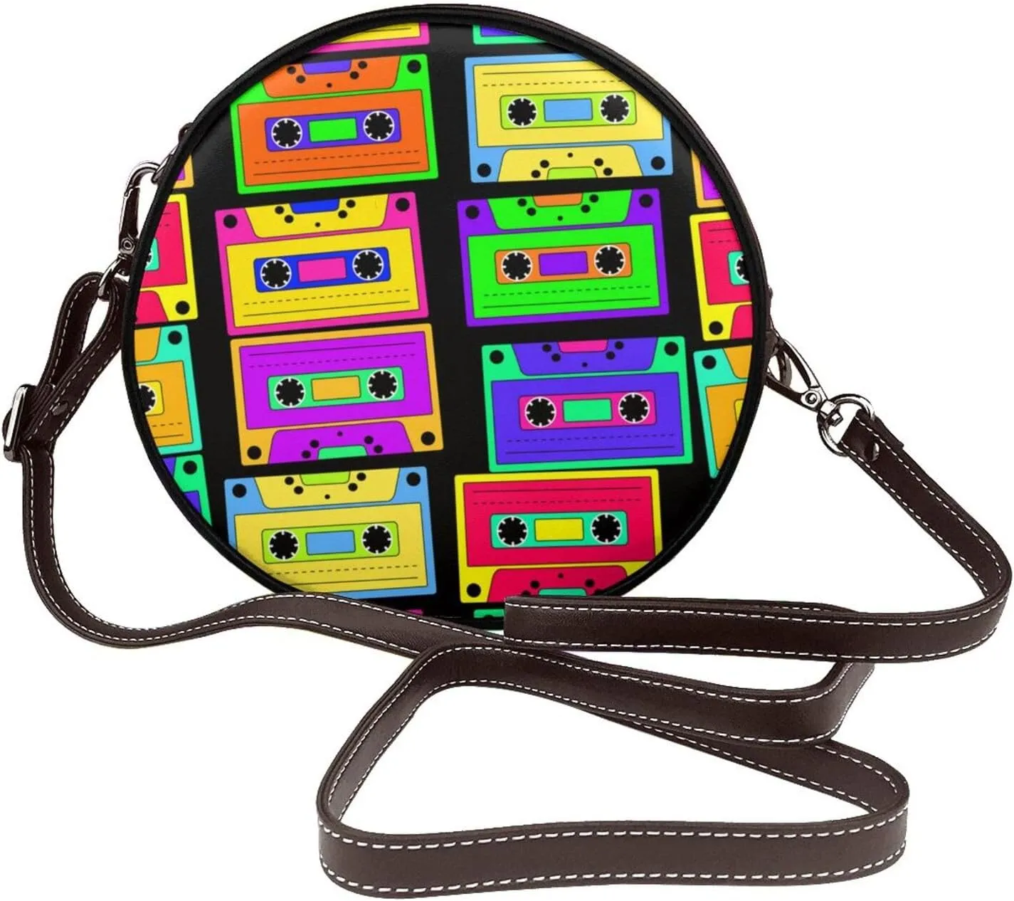 Round Crossbody Wallet, Fashion Circle Crossbody Purse Clutch Handbag
