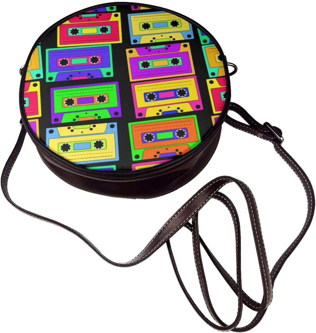 Round Crossbody Wallet, Fashion Circle Crossbody Purse Clutch Handbag