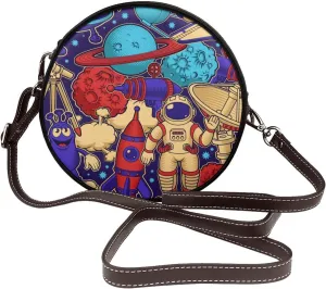 Round Crossbody Wallet, Fashion Circle Crossbody Purse Clutch Handbag