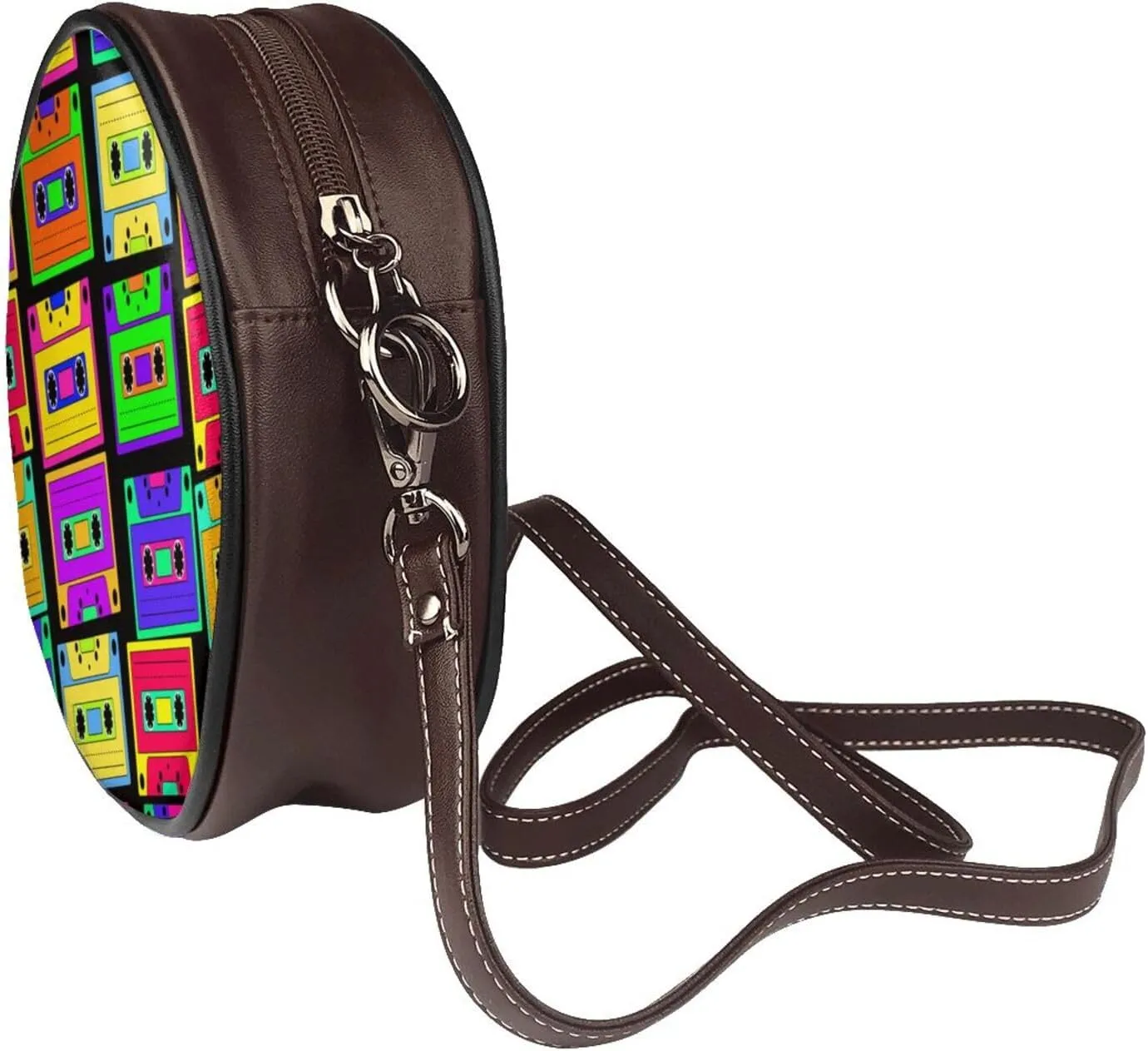 Round Crossbody Wallet, Fashion Circle Crossbody Purse Clutch Handbag