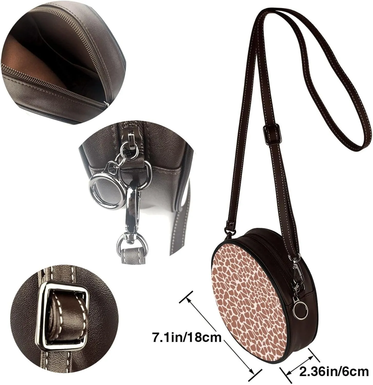 Round Crossbody Wallet, Fashion Circle Crossbody Purse Clutch Handbag