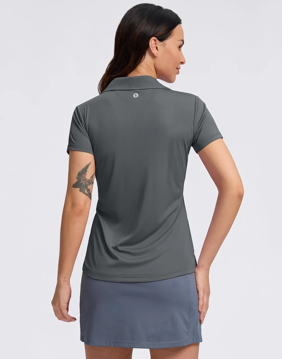 SANTINY Women's Golf Shirt Collared V-Neck Casual Work Tennis Tops UPF50  Collared Polo Shirts for Women