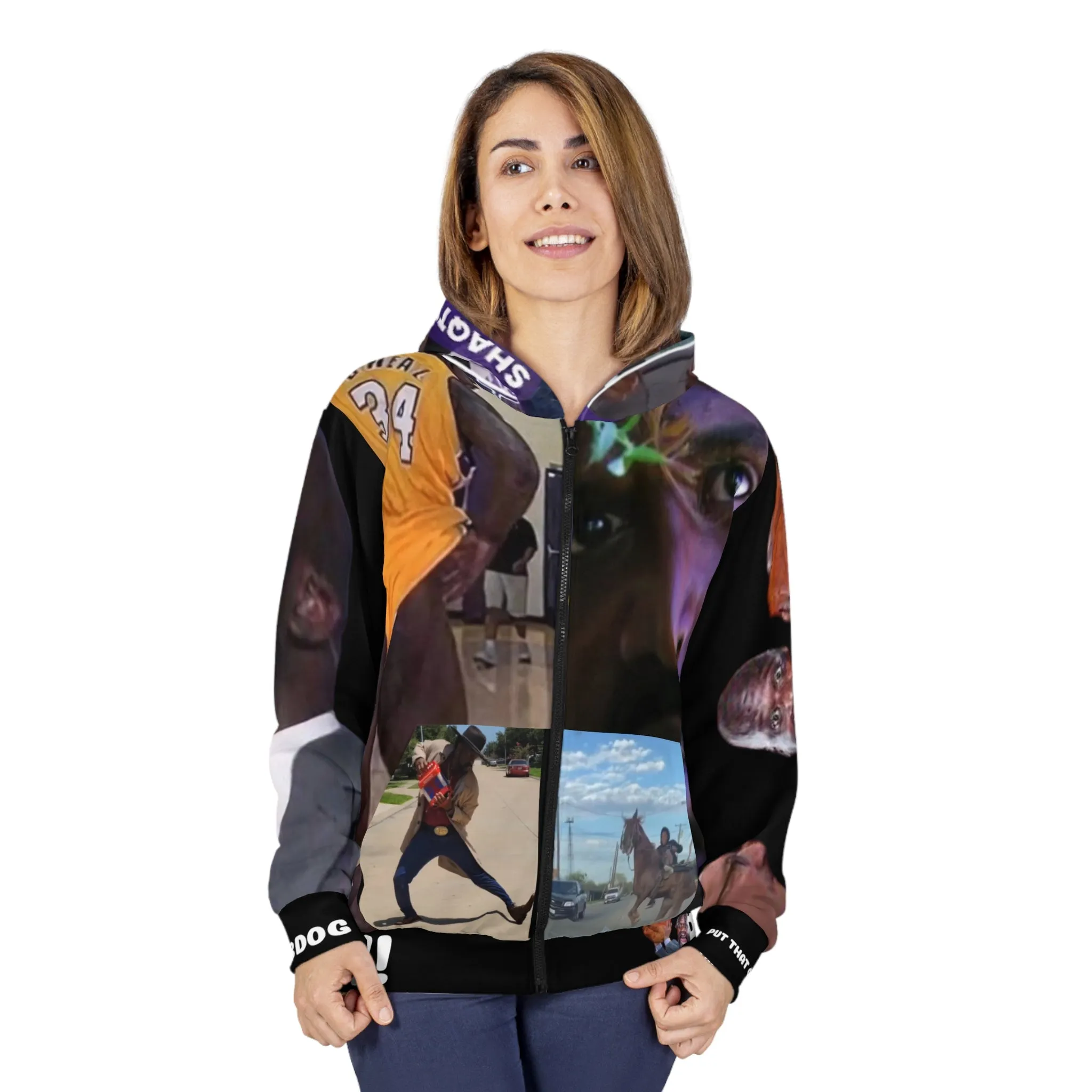Shaqtin A Fool BBQ Chicken Underdog Meme AOP Unisex Zip Hoodie
