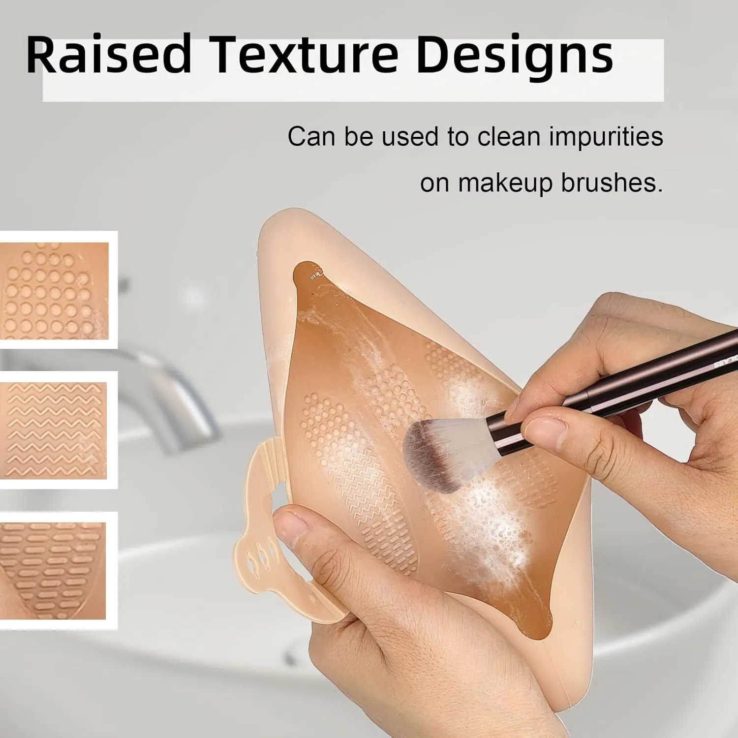 Silicone Travel Makeup Brush Holder, Essential Makeup Brush Bag for Women, Snap-on and Portable, Waterproof, Updated 3 Sizes Adjustable, Good Companion for Women's Travel and Daily Use