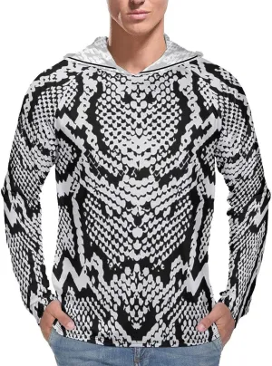 Snake Skin Texture Men's Quick Dry Long Sleeve Shirts UV Sun Protection Moisture Wicking T-Shirt 2XL